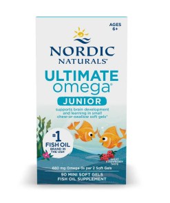 Ultimate Omega Fish Oil Junior, 680mg Strawberry - 90 mini softgels