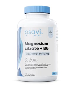 Magnesium Citrate + B6, 375mg + 4.2mg - 180 vcaps