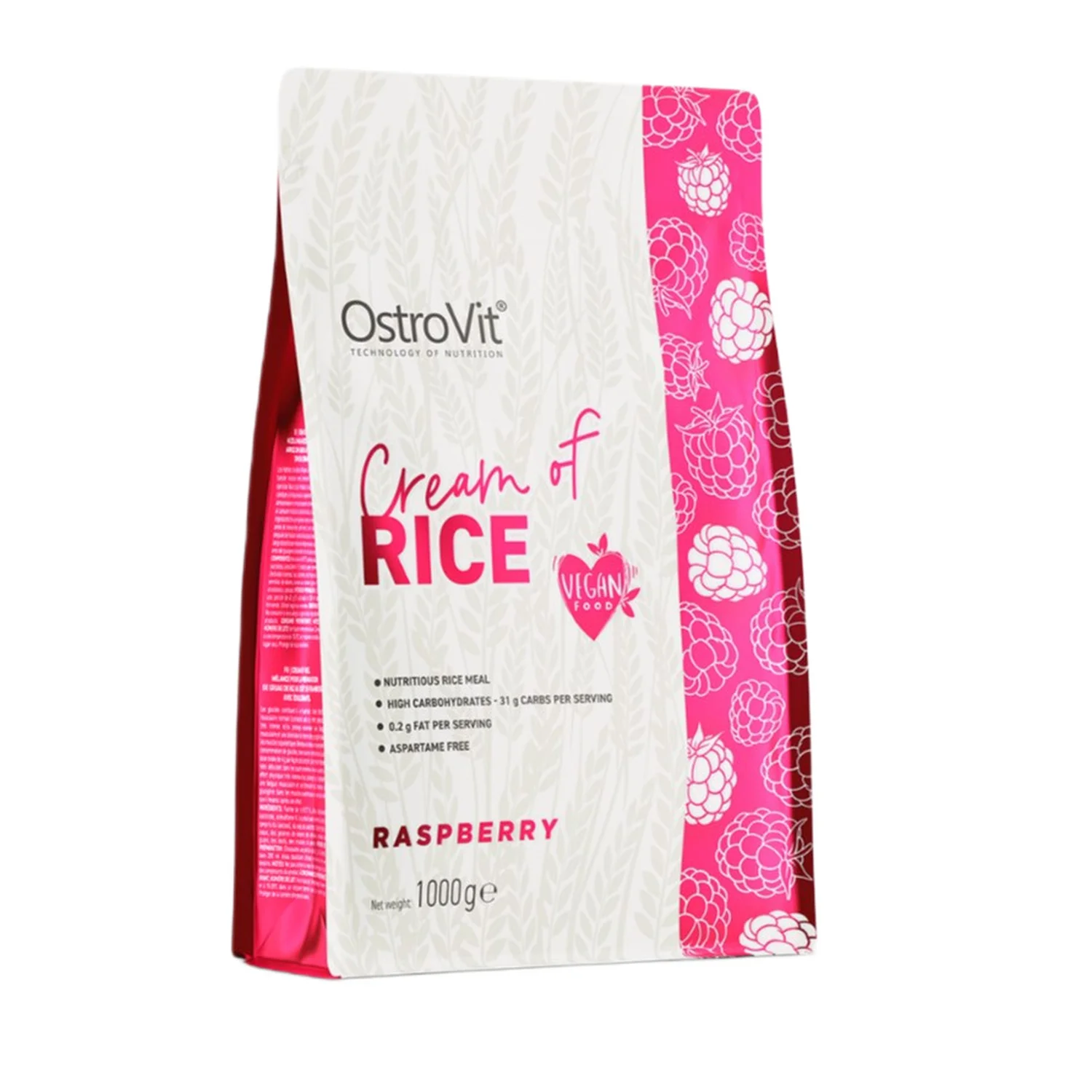 OstroVit Cream of Rice, Raspberry - 1000 grams