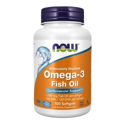 Omega-3 Fish Oil, Molecularly Distilled - 100 softgels