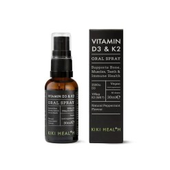 KIKI Health Vitamin D3 & K2 Oral Spray, Natural Peppermint - 30 ml.