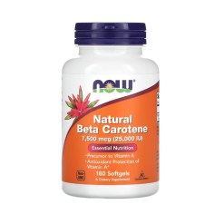 NOW Foods Beta Carotene Natural, 25 000 IU - 180 softgels