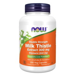 NOW Foods Milk Thistle Extract with Artichoke & Dandelion, 300mg Double Strength - 200 vcaps