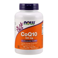 NOW Foods CoQ10 with Hawthorn Berry, 100mg - 180 vcaps