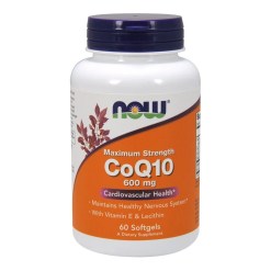 NOW Foods CoQ10 with Lecithin & Vitamin E, 600mg - 60 softgels