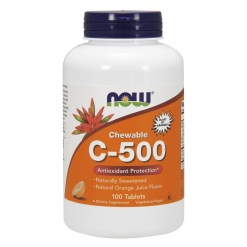 NOW Foods Vitamin C-500 Chewable, Orange - 100 tablets