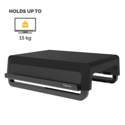 Fellowes Computer Monitor Stand with 3 Height Adjustments - Breyta Monitor Riser with Cable Management - Ergonomic Adjustable Monitor Stand for Computers - Max Weight 15KG - Black - image 3