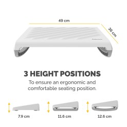 Fellowes Foot Rest Under Desk - Breyta Foot Support Ergonomic Foot Rest with Textured Surface - Foot Rest Stool for Office & Home - White - image 3