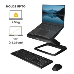 Fellowes Laptop Stand for Desk - Hana LT Laptop Stand for the Home and Office - Adjustable Laptop Stand with 3 Height Adjustments - Max Monitor Size 19