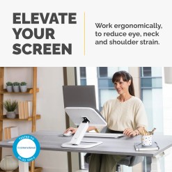 Fellowes Laptop Stand for Desk - Hana LT Laptop Stand for the Home and Office - Adjustable Laptop Stand with 3 Height Adjustments - Max Monitor Size 19