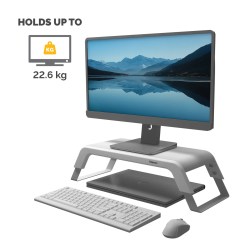 Fellowes Computer Monitor Stand with 3 Height Adjustments - Hana LT Monitor Riser - Ergonomic Adjustable Monitor Stand for Computers - Max Weight 22.6KG - White - image 3