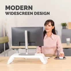 Fellowes Computer Monitor Stand with 3 Height Adjustments - Hana LT Monitor Riser - Ergonomic Adjustable Monitor Stand for Computers - Max Weight 22.6KG - White - image 6