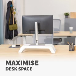 Fellowes Computer Monitor Stand with 3 Height Adjustments - Hana LT Monitor Riser - Ergonomic Adjustable Monitor Stand for Computers - Max Weight 22.6KG - White - image 7