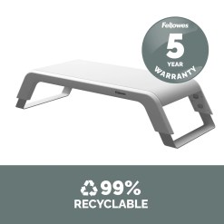 Fellowes Computer Monitor Stand with 3 Height Adjustments - Hana LT Monitor Riser - Ergonomic Adjustable Monitor Stand for Computers - Max Weight 22.6KG - White - image 8
