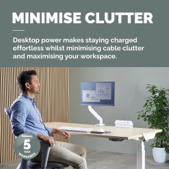Fellowes Power Desk 2 Socket with 2 Power Sockets 1 USB-A & USB-C Ports White - image 2
