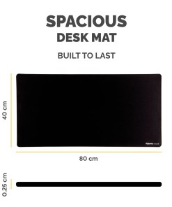 Fellowes Computer Desk Mat with Non-Slip Base Breyta Desk Mat with Antibacterial Protection Black