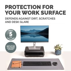 Fellowes Computer Desk Mat with Non-Slip Base Breyta Desk Mat with Antibacterial Protection Grey - image 5