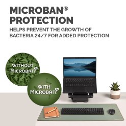 Fellowes Computer Desk Mat with Non-Slip Base Breyta Desk Mat with Antibacterial Protection Sage - image 3