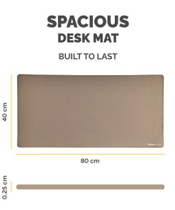 Fellowes Computer Desk Mat with Non-Slip Base Breyta Desk Mat with Antibacterial Protection Sand