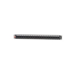 Lindy 19" CAT6 1U 24 Port RJ-45 Patch Panel, Unshielded, Black