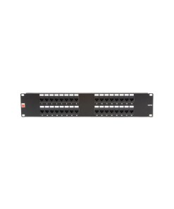Lindy 19" CAT6 2U 32 Port RJ-45 Patch Panel, Unshielded, Black