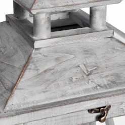 Set Of Three Wooden Lanterns With Traditional Cross Section - image 2