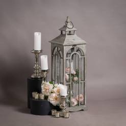 Set Of Three Wooden Lanterns With Archway Design - image 4