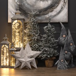 Set Of Three Wooden Lanterns With Archway Design - image 5