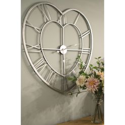 Silver Heart Skeleton Wall Clock - image 5