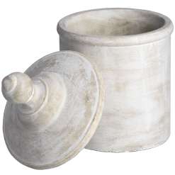 Large Antique White Cannister - image 2