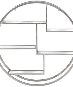 Large Circular Silver Wall Hanging Multi Shelf