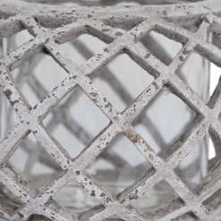 Round Ceramic Lattice Hurricane Lantern - image 2