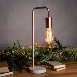 Copper Industrial Lamp With Stone Base - image 3