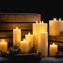 Luxe Collection Natural Glow 3 x 6 LED Cream Wax Candle - image 5