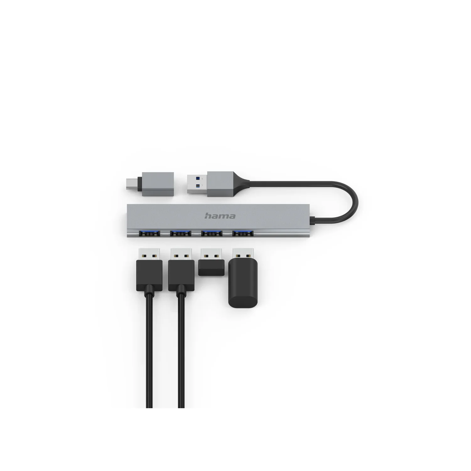 Hama 00200141 interface hub USB 3.2 Gen 1 (3.1 Gen 1) Type-A 5000 Mbit/s Grey - image 4