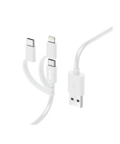Hama 00201535 USB cable USB 2.0 1 m USB A Micro-USB B White