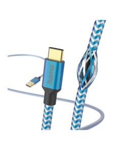 Hama Reflective USB cable USB 2.0 1.5 m USB A USB C Blue