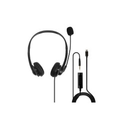 Lindy 3.5mm and USB Type C Headset with In-Line Control