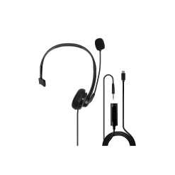Lindy 3.5mm and USB Type C Monaural Headset with In-Line Control