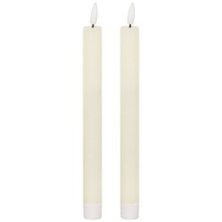 Luxe Collection Natural Glow S/ 2 Ivory LED Dinner Candles