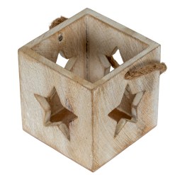 Washed Wood Star Tealight Candle Holder - image 3