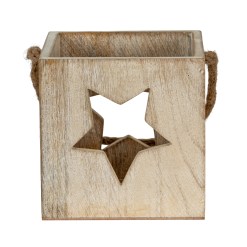 Washed Wood Large Star Tealight Candle Holder - image 2