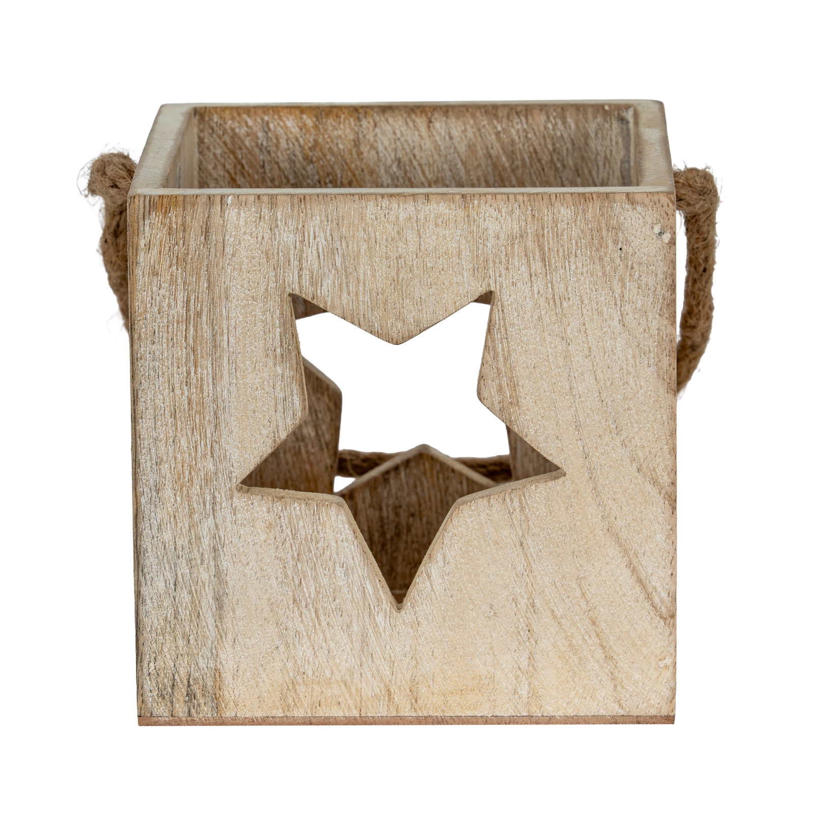 Washed Wood Large Star Tealight Candle Holder - image 2
