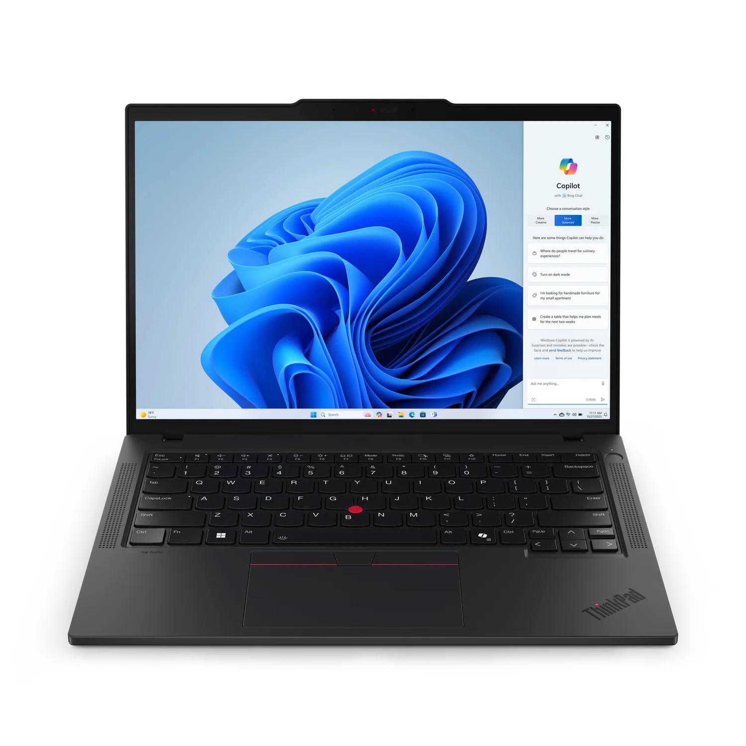 Lenovo ThinkPad T14 Gen 5 (AMD) AMD Ryzen™ 7 PRO 8840U Laptop 35.6 cm (14") WUXGA 16 GB DDR5-SDRAM 512 GB SSD Wi-Fi 6E (802.11ax) Windows 11 Pro English Black