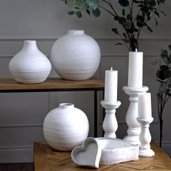 Matt White Ceramic Candle Holder - image 3