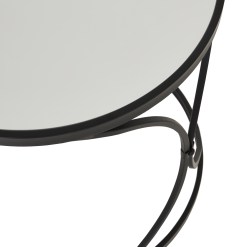 Concaved Set Of Two Black Mirrored Side Tables - image 2