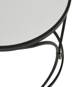 Concaved Set Of Two Black Mirrored Side Tables