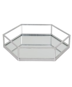 Silver Hexagon Set Of Two Trays