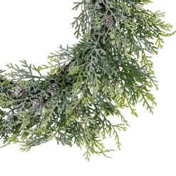Frosted Pine Wreath With Pinecones - image 2