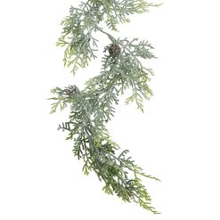 Frosted Pine Garland With Pinecones - image 2